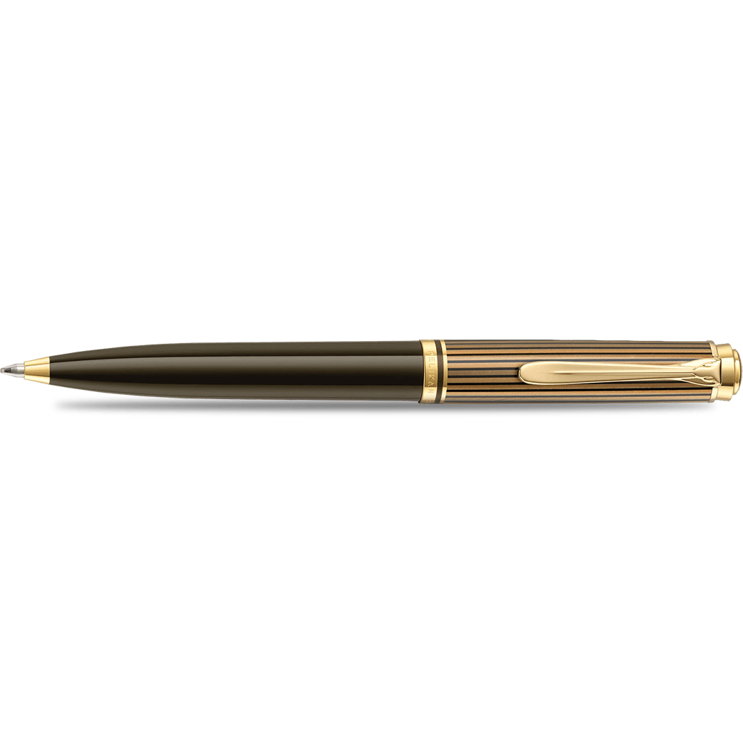 Pelikan Souveran Ballpoint Pen - K800 Warm Brown & Black Stripe (Special Edition) - Pen Boutique Ltd