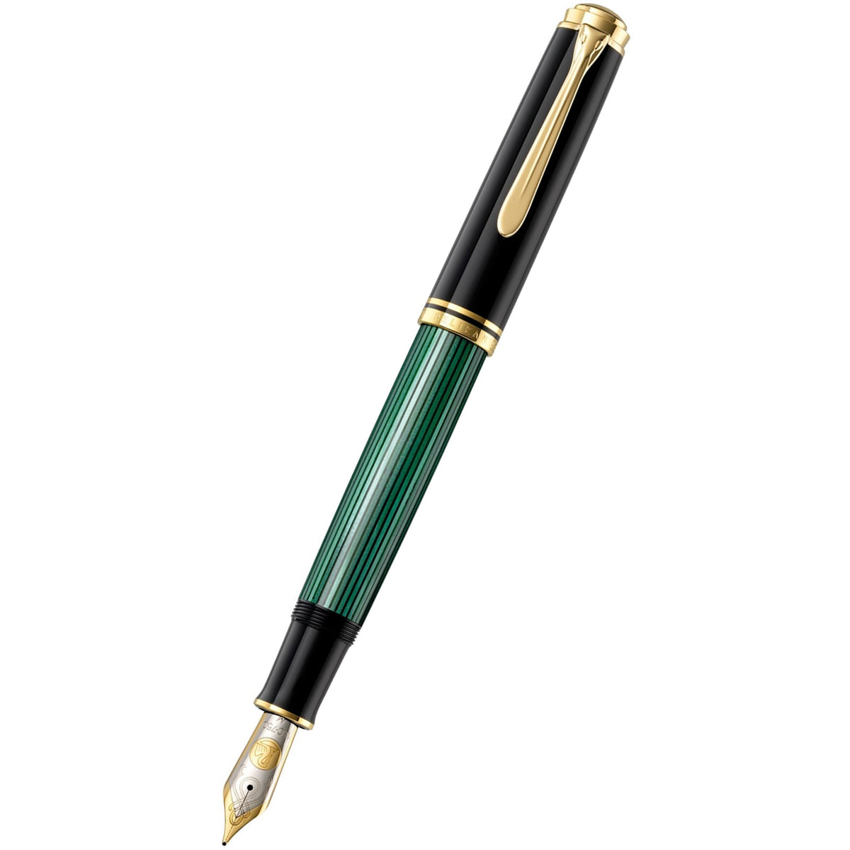 Pelikan Souveran Fountain Pen - M1000 Black & Green Stripe - Pen Boutique Ltd