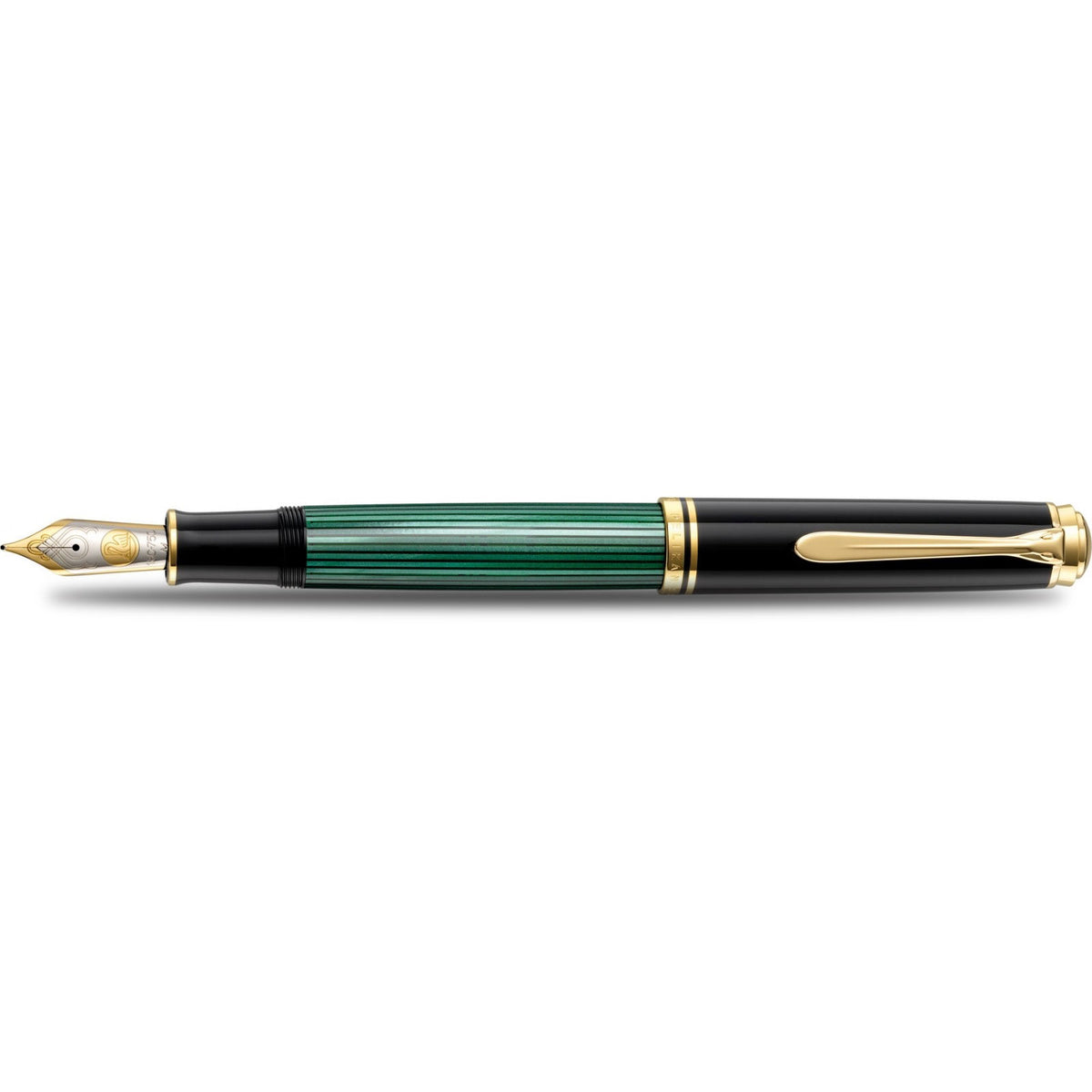 Pelikan Souveran Fountain Pen - M1000 Black & Green Stripe - Pen Boutique Ltd