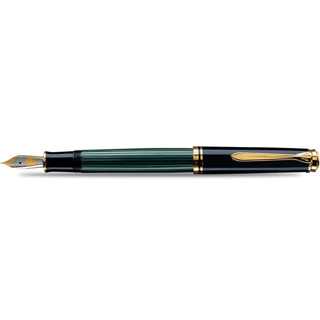 Pelikan Souveran Fountain Pen - M800 Black & Green Stripe - Pen Boutique Ltd