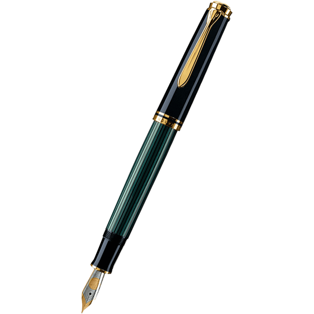 Pelikan Souveran Fountain Pen - M800 Black & Green Stripe - Pen Boutique Ltd