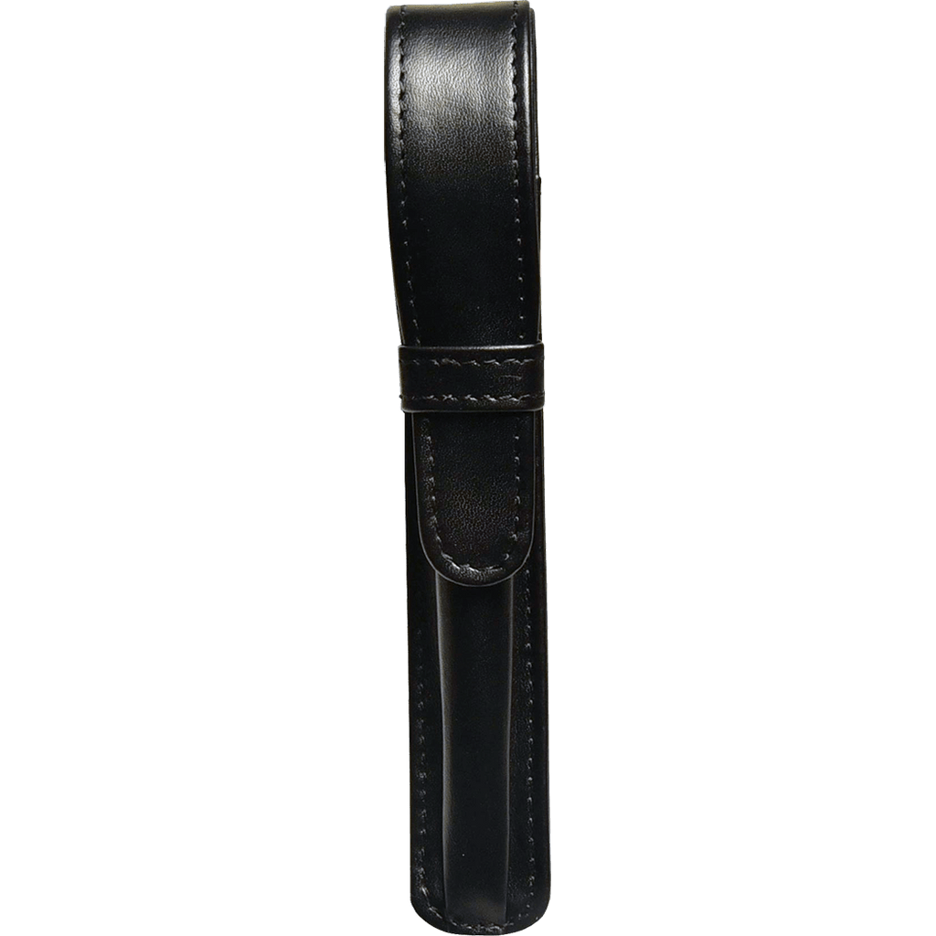 Aston Leather Black Finger Style Single Pen Case - Pen Boutique Ltd