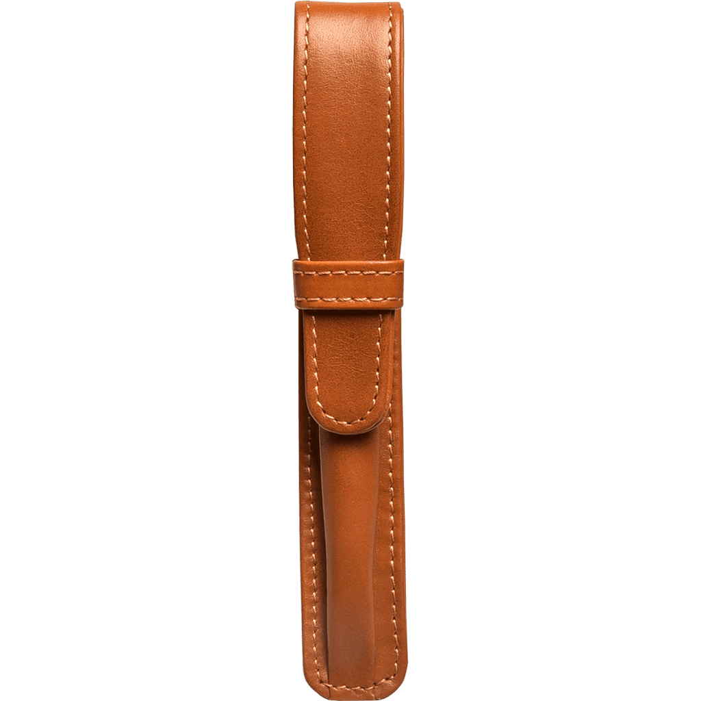 Aston Leather Tan Finger Style Single Pen Case - Pen Boutique Ltd