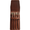 Aston Leather Cognac Finger Style Quad Pen Case - Pen Boutique Ltd