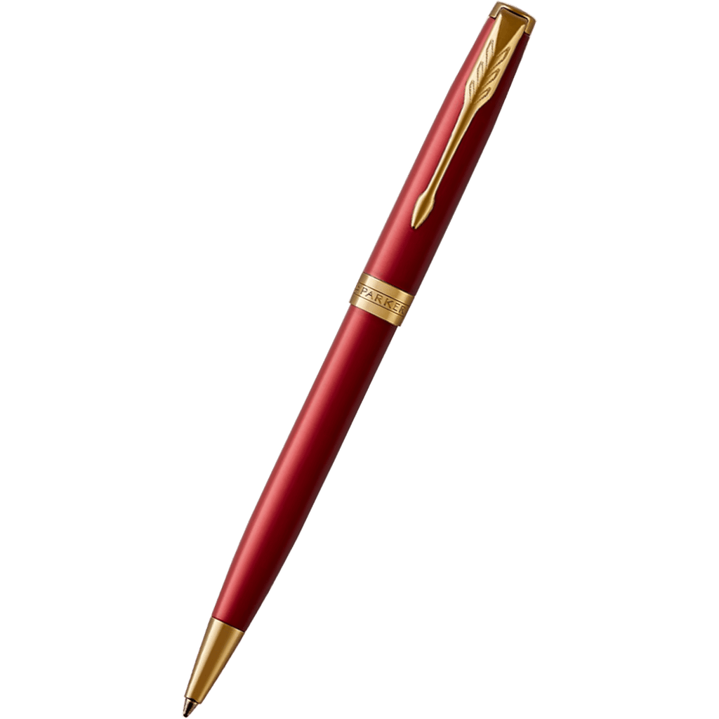 Parker Sonnet Ballpoint Pen - Red Lacquer - Gold Trim - Pen Boutique Ltd
