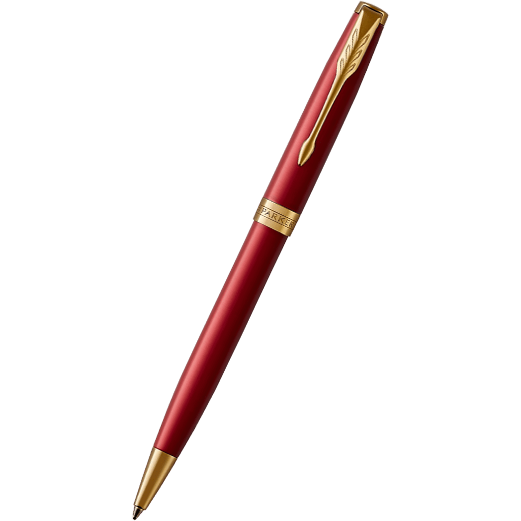 Parker Sonnet Ballpoint Pen - Red Lacquer - Gold Trim - Pen Boutique Ltd