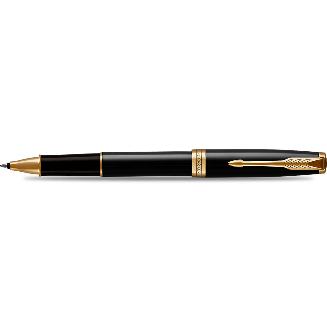 Parker Sonnet Rollerball Pen - Black - Gold Trim - Pen Boutique Ltd