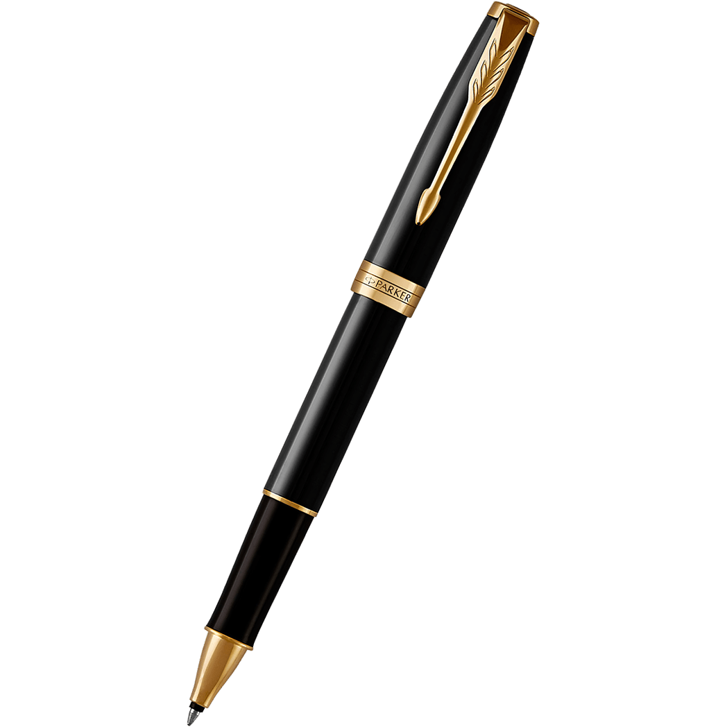 Parker Sonnet Rollerball Pen - Black - Gold Trim - Pen Boutique Ltd
