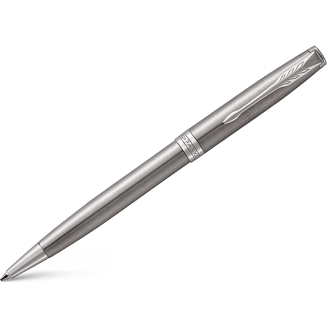Parker Sonnet Ballpoint Pen - Stainless Steel - Chrome Trim - Pen Boutique Ltd