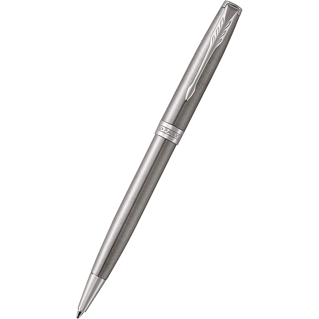 Parker Sonnet Ballpoint Pen - Stainless Steel - Chrome Trim - Pen Boutique Ltd