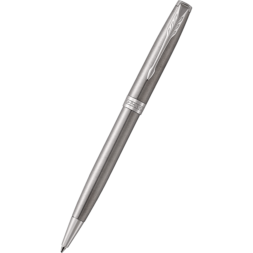 Parker Sonnet Ballpoint Pen - Stainless Steel - Chrome Trim - Pen Boutique Ltd