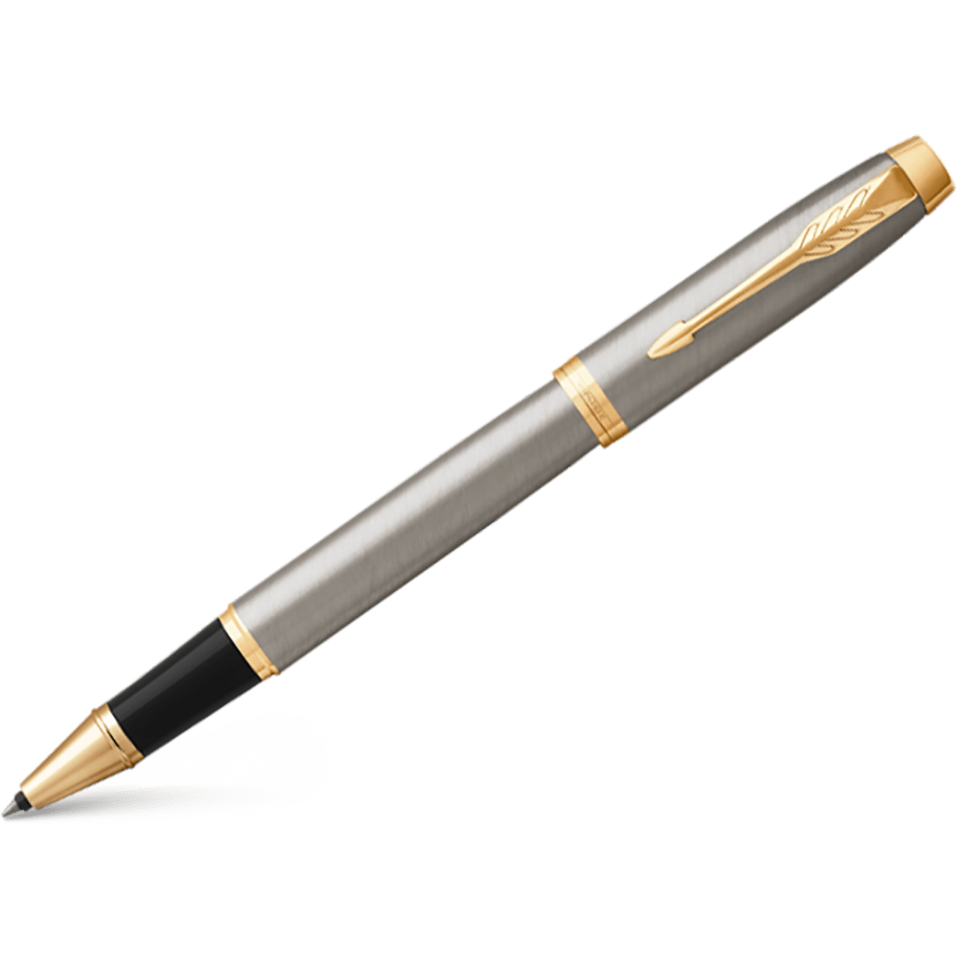 Parker IM Brushed Metal with Gold Trim Rollerball - Pen Boutique Ltd