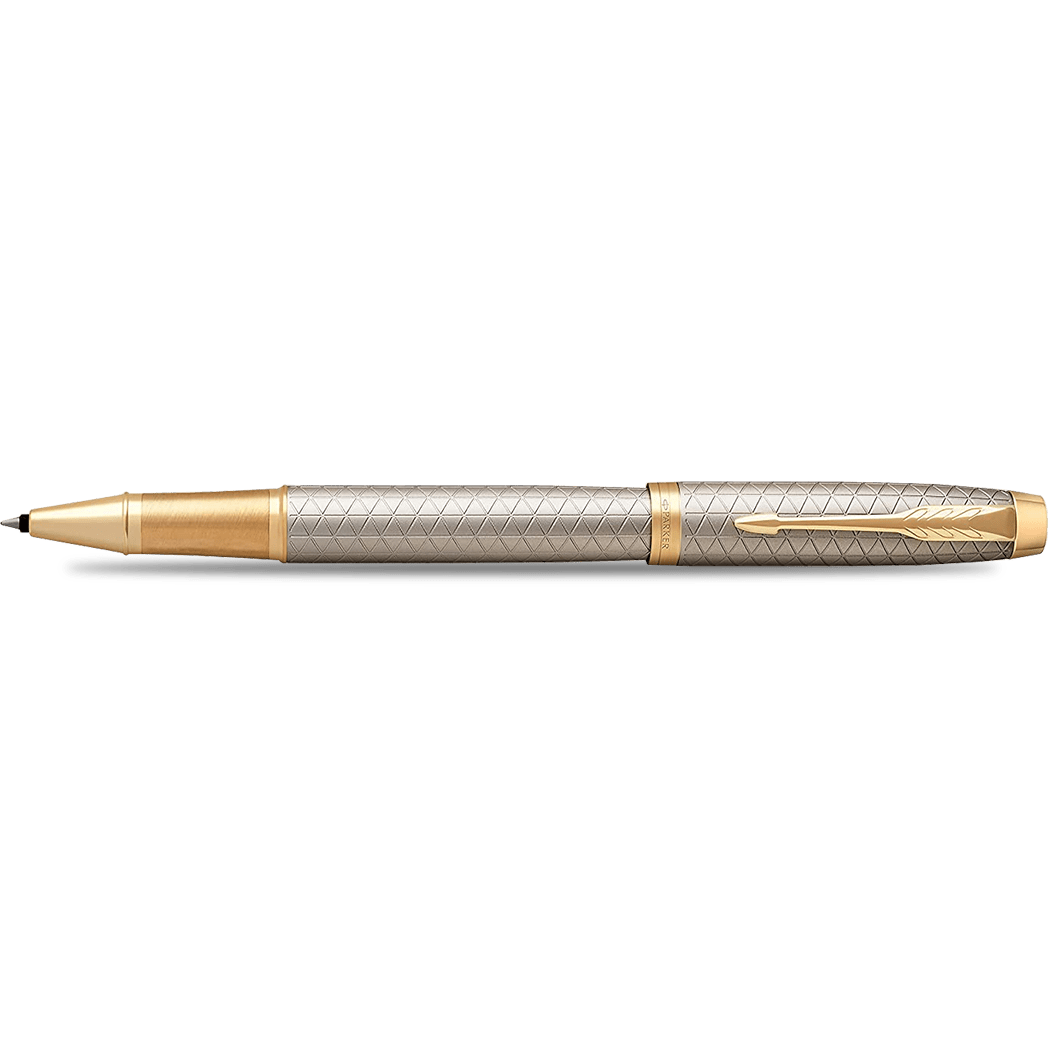 Parker IM Premium Warm Silver with Gold Trim Rollerball Pen - Pen Boutique Ltd