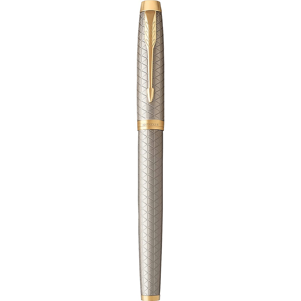 Parker IM Premium Warm Silver with Gold Trim Rollerball Pen - Pen Boutique Ltd