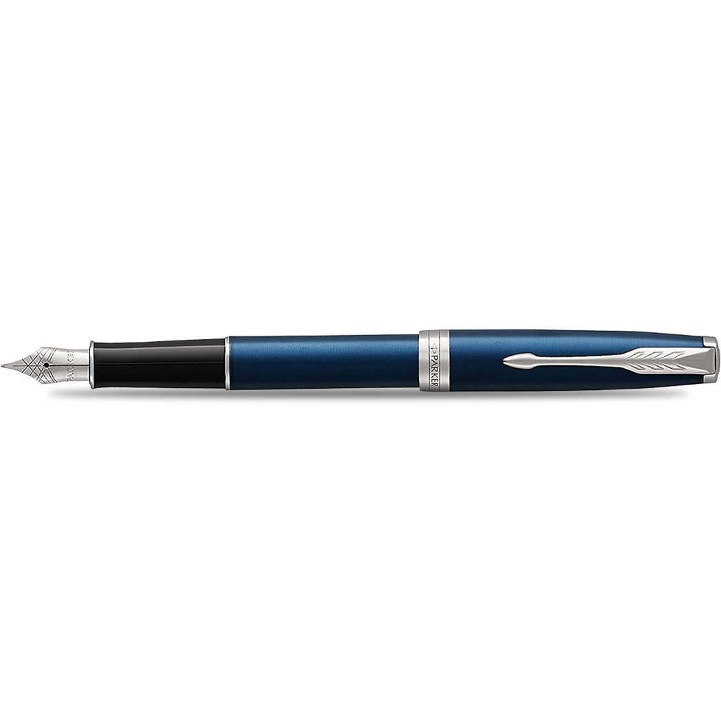 Parker Sonnet Fountain Pen - Blue - Chrome Trim - Pen Boutique Ltd