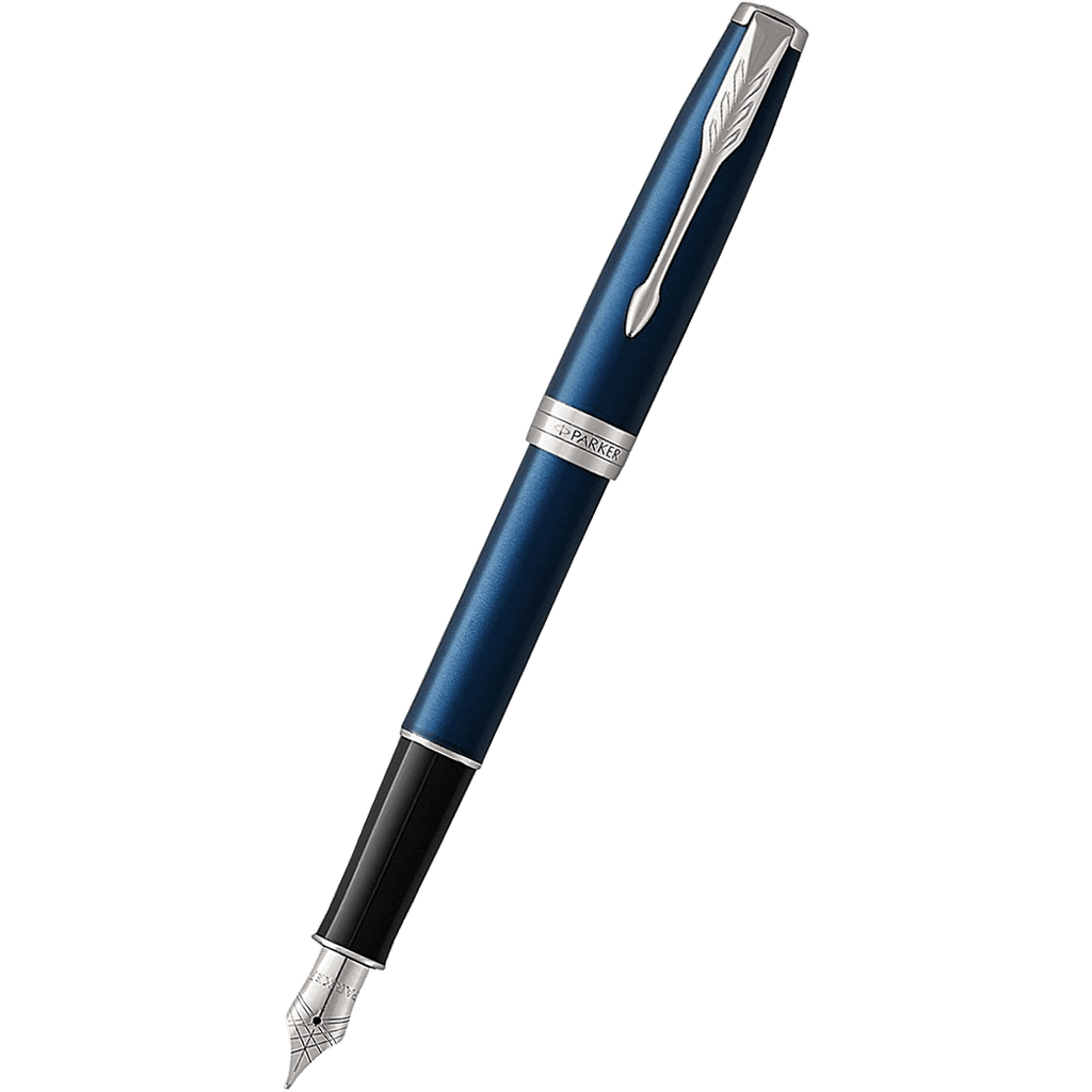 Parker Sonnet Fountain Pen - Blue - Chrome Trim - Pen Boutique Ltd