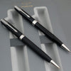 Parker Sonnet Black Lacquer & Matte Black Ballpoint Duo Gift Set - Chrome Trim - Pen Boutique Ltd
