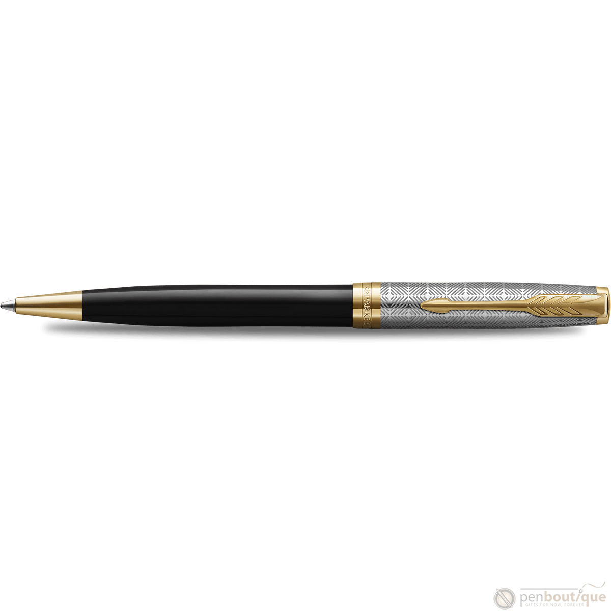 Parker Sonnet Premium Refresh Ballpoint Pen - Metal & Black - Gold Trim - Pen Boutique Ltd