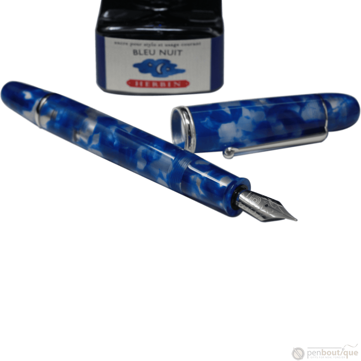 Penlux Masterpiece Grande Fountain Pen - Koi - Blue & White - Pen Boutique Ltd