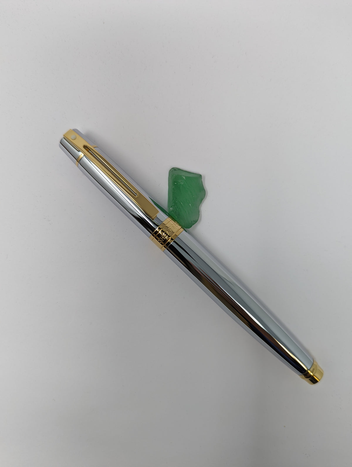Sheaffer 300 Fountain Pen - Gold Plated Trim - Chrome - Stainless Steel - Pen Boutique Ltd