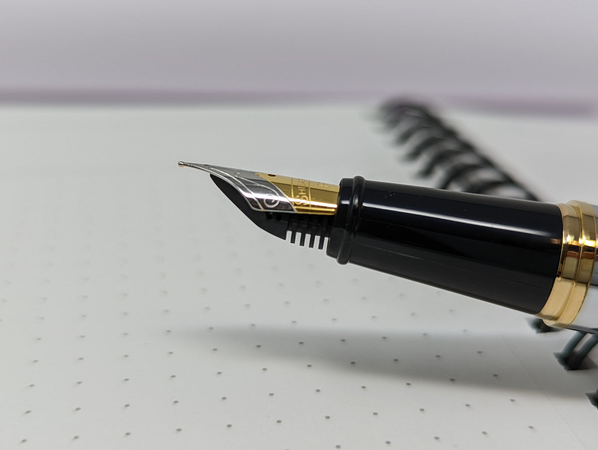 Sheaffer 300 Fountain Pen - Gold Plated Trim - Chrome - Stainless Steel - Pen Boutique Ltd