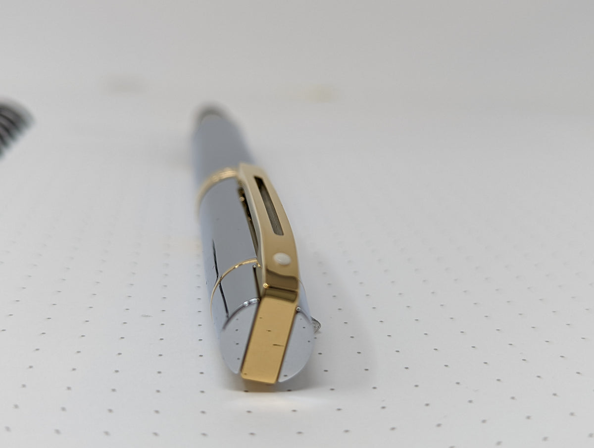 Sheaffer 300 Fountain Pen - Gold Plated Trim - Chrome - Stainless Steel - Pen Boutique Ltd