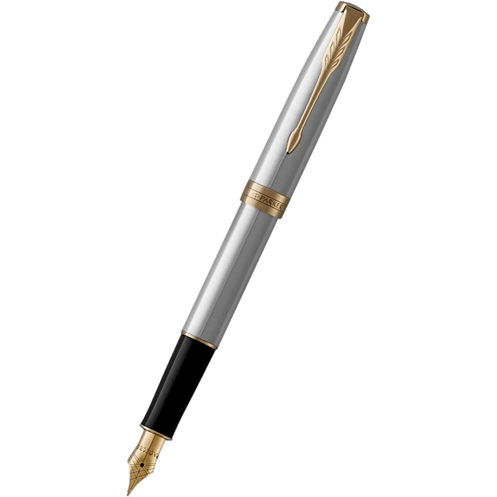 Parker Sonnet Fountain Pen - Stainless Steel - Gold Trim - Pen Boutique Ltd