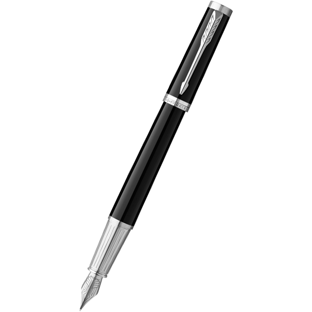 Parker Ingenuity Core Fountain Pen - Black - Chrome Trim - Pen Boutique Ltd