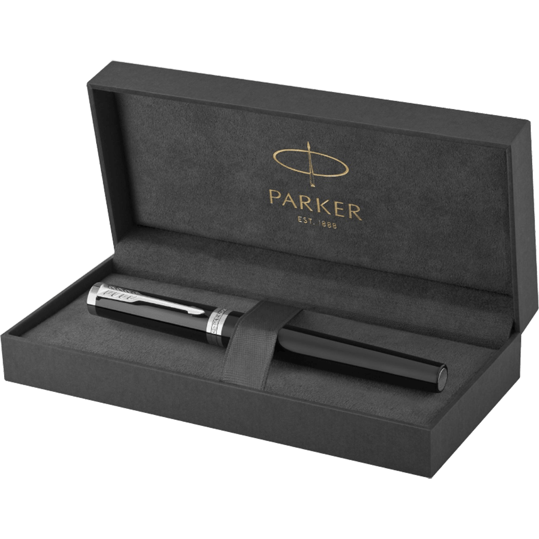Parker Ingenuity Core Fountain Pen - Black - Chrome Trim - Pen Boutique Ltd