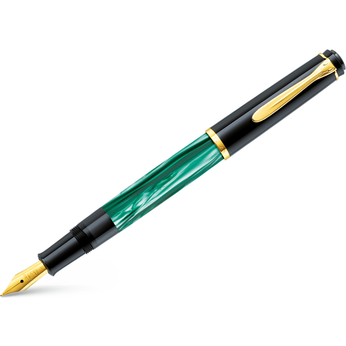 Pelikan Tradition Fountain Pen - M200 Green Marbled - Pen Boutique Ltd