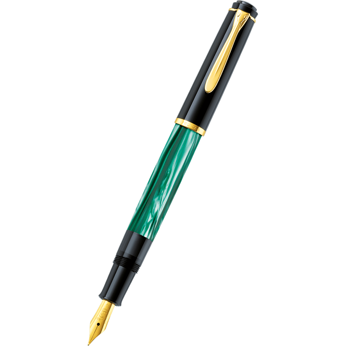 Pelikan Tradition Fountain Pen - M200 Green Marbled - Pen Boutique Ltd