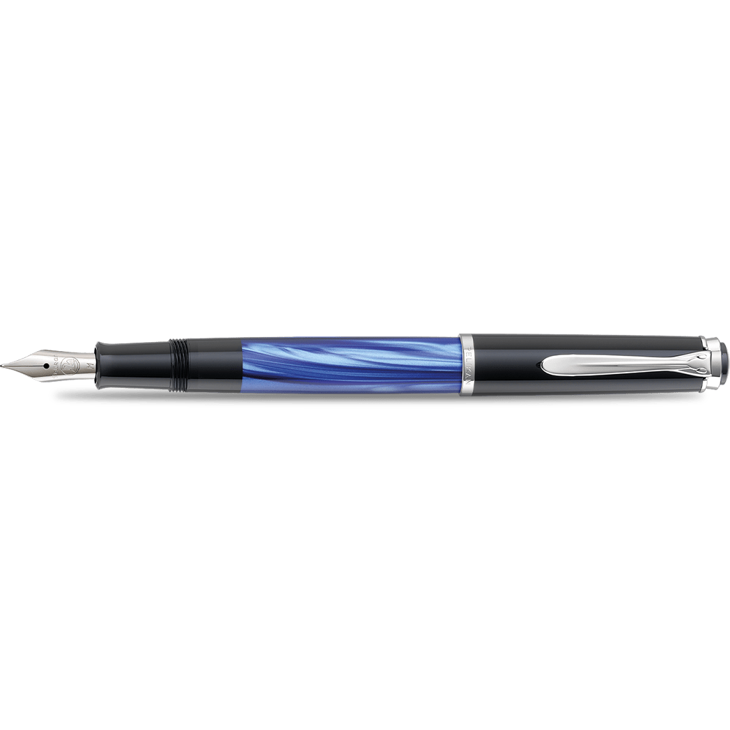 Pelikan Tradition Fountain Pen - M205 Blue Marbled - Pen Boutique Ltd