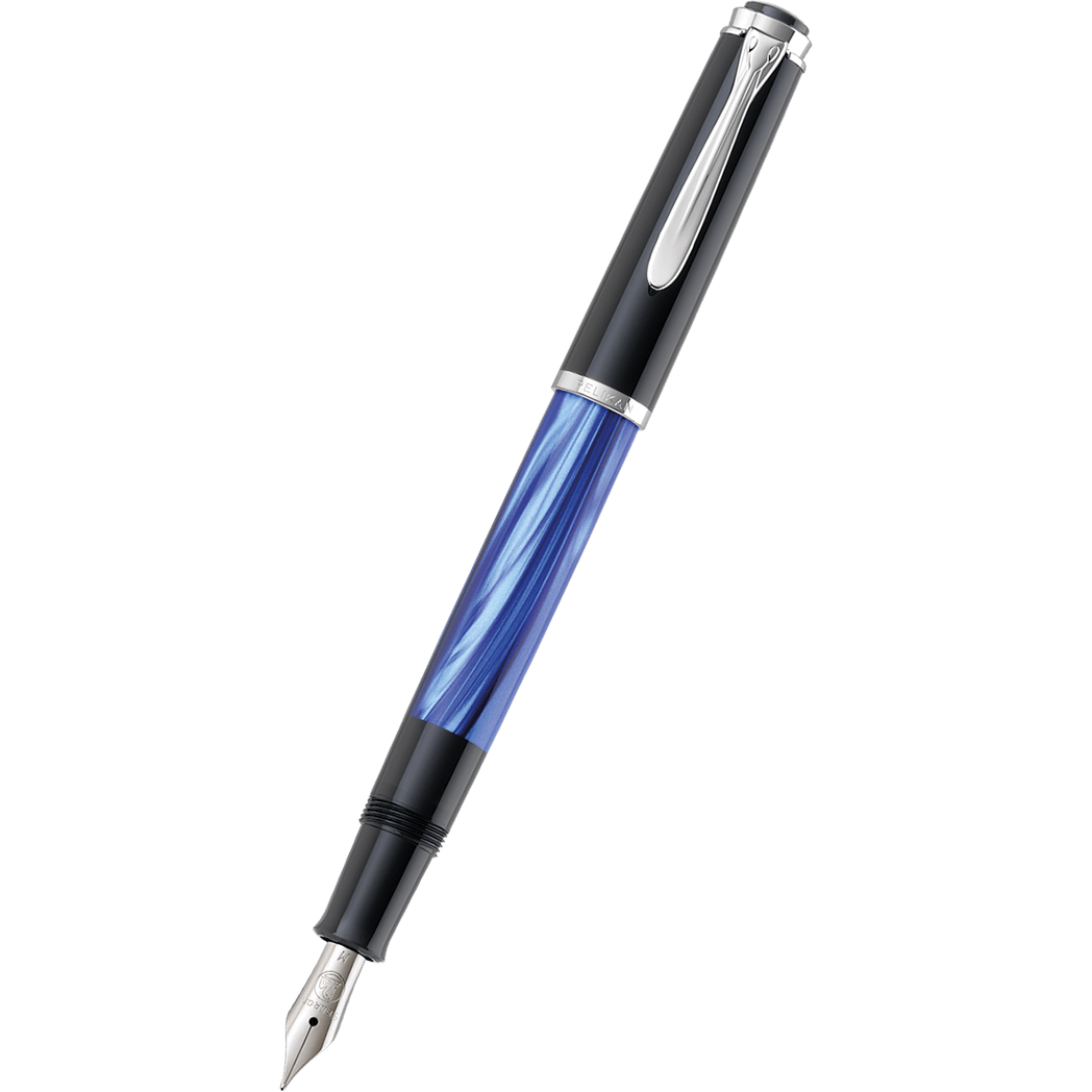 Pelikan Tradition Fountain Pen - M205 Blue Marbled - Pen Boutique Ltd