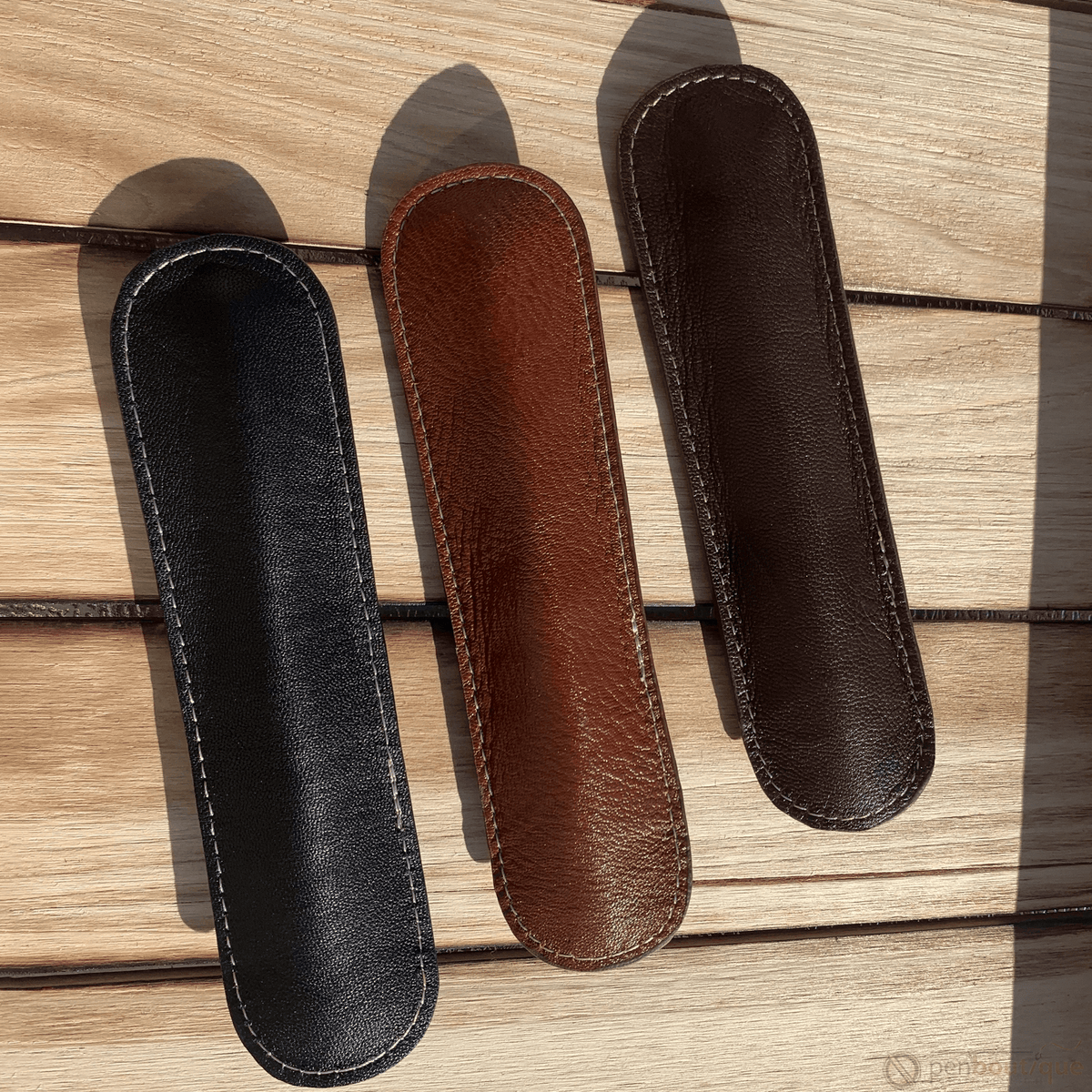 Pen Boutique Yak Leather Single Pen Sleeve - Tan - Pen Boutique Ltd