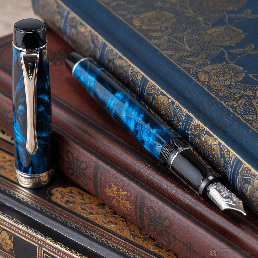 Pilot Custom Heritage SE Fountain Pen - Marble Blue - Pen Boutique Ltd