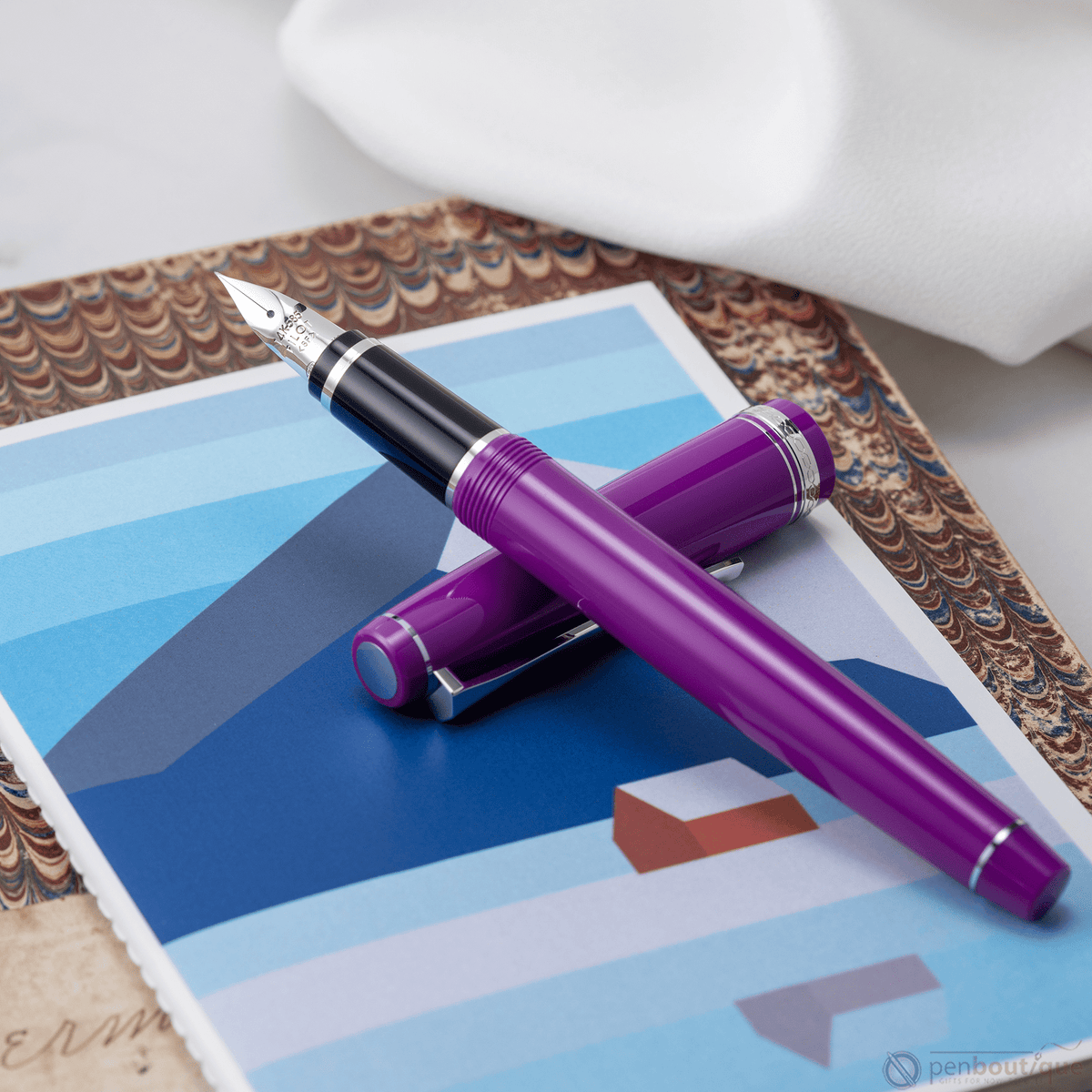 Pilot Falcon Fountain Pen - Plum Purple - Rhodium Trim - Pen Boutique Ltd