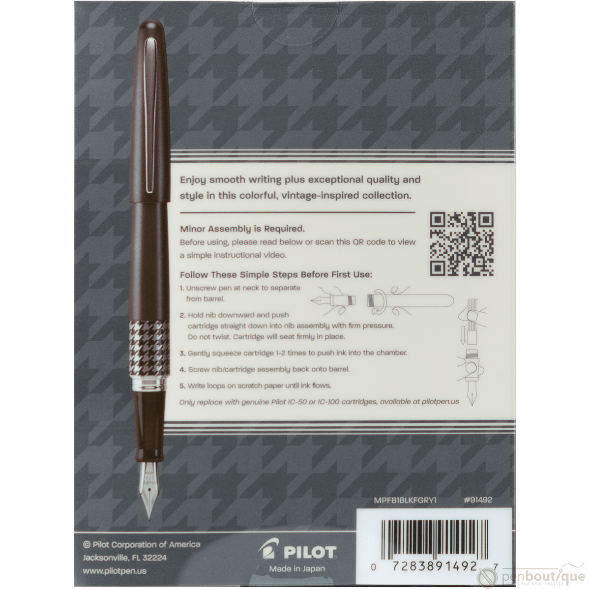 Pilot Fountain Pen - MR Collection - Retro Pop - Gray - Pen Boutique Ltd