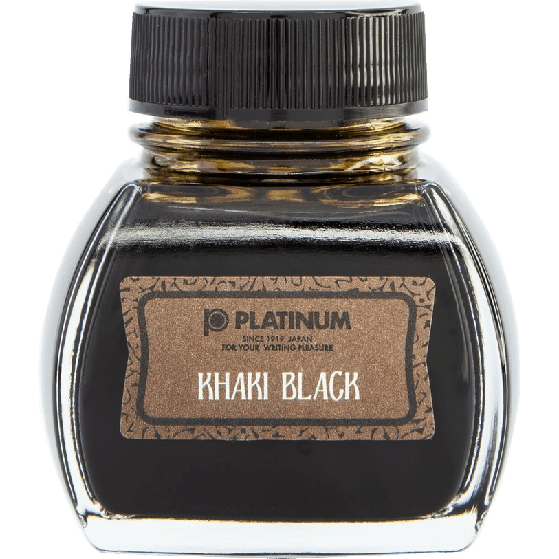 Platinum Classic Khaki Black Ink Bottle 60ml - Pen Boutique Ltd