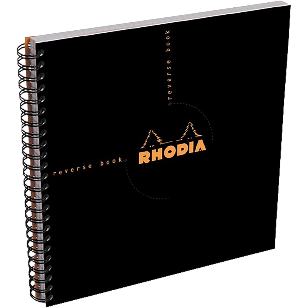 Rhodia Wirebound Black Reverse Book 8 1/4 x 8 1/4 - Pen Boutique Ltd