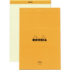 Rhodia Classic Notepads Top Staplebound 8 ¼ x 12 ½ Orange - Lined, Yellow Paper - Pen Boutique Ltd
