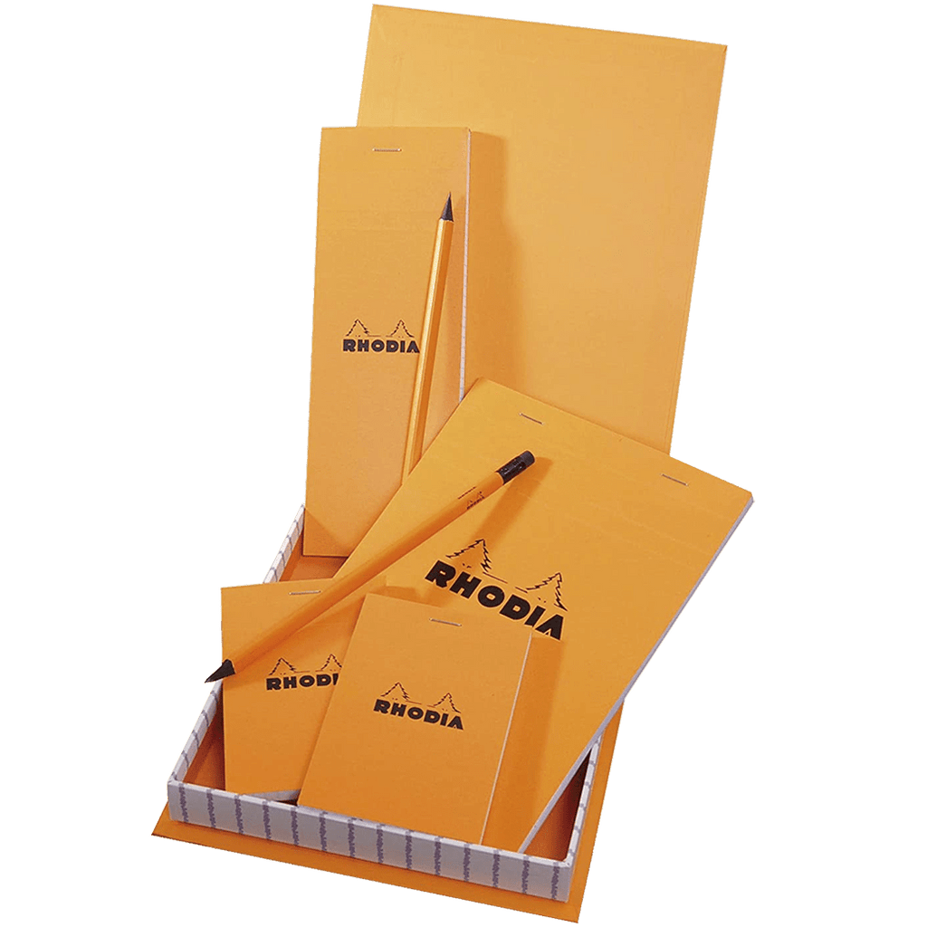Rhodia Box Essential Orange(4 Punched Pads + 2 Pencils) - Pen Boutique Ltd