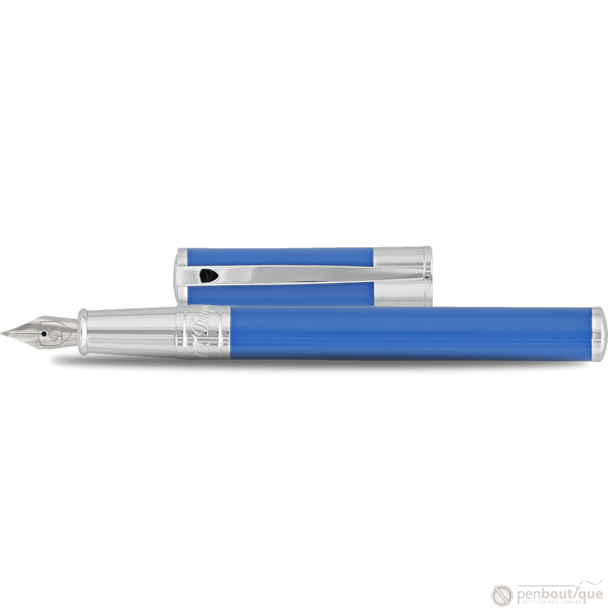 S T Dupont D - Initial Fountain Pen - Electric Blue - Pen Boutique Ltd