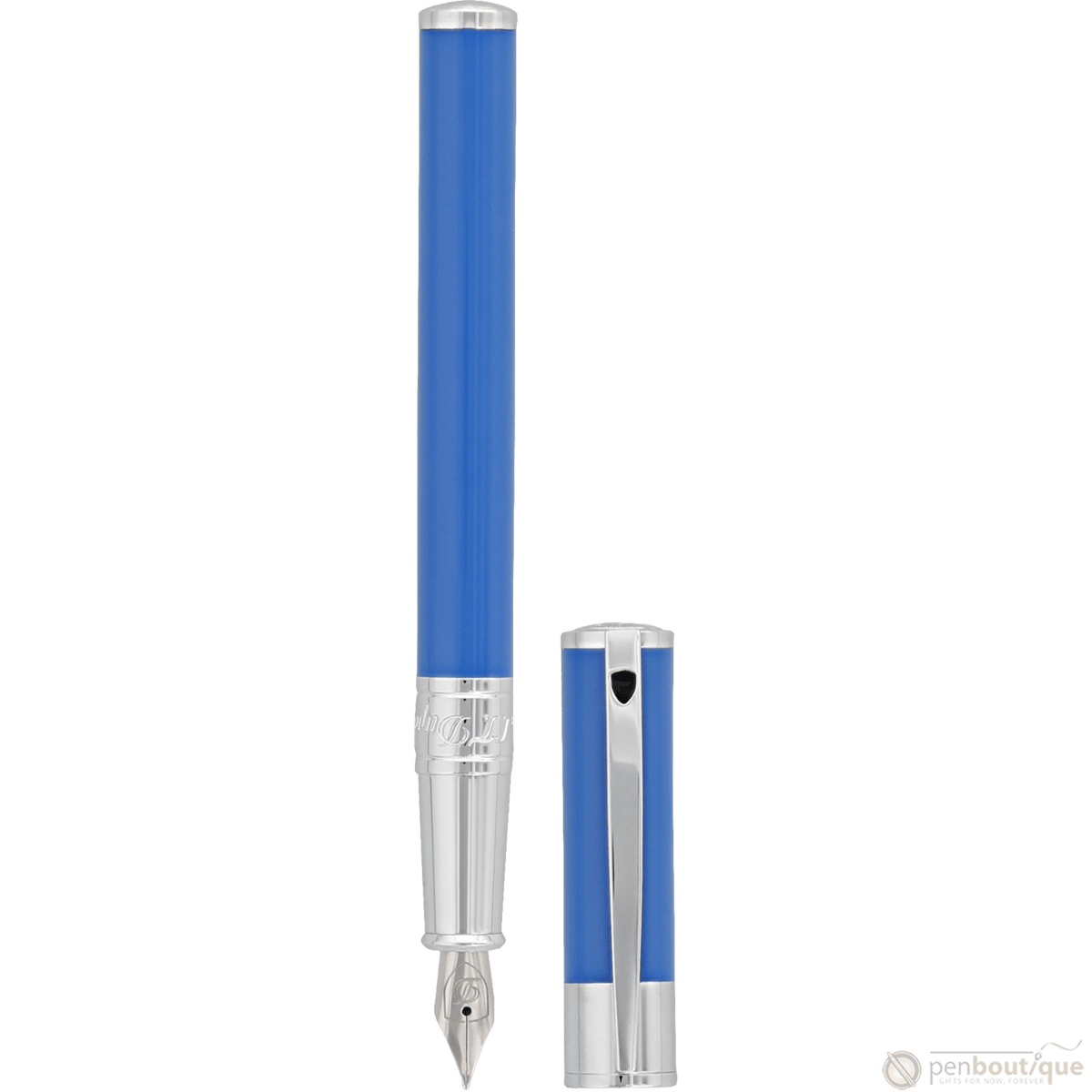 S T Dupont D - Initial Fountain Pen - Electric Blue - Pen Boutique Ltd