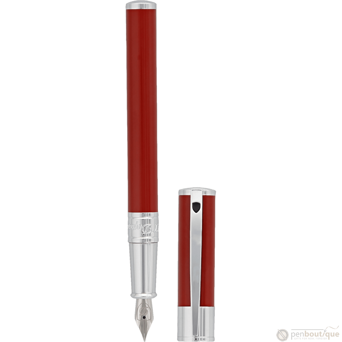 S T Dupont D - Initial Fountain Pen - Scarlet Red - Pen Boutique Ltd