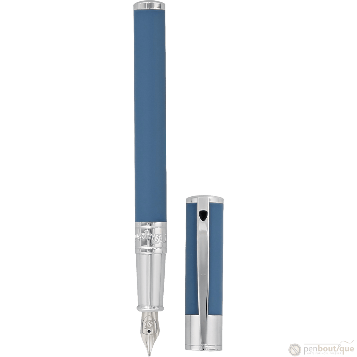 S T Dupont D - Initial Fountain Pen - Shark Blue - Pen Boutique Ltd