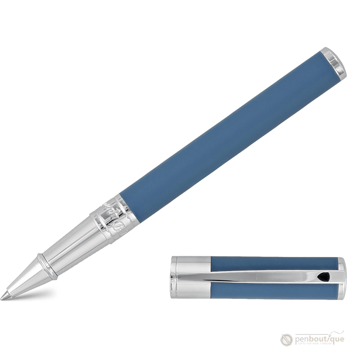 S T Dupont D - Initial Rollerball Pen - Shark Blue - Pen Boutique Ltd