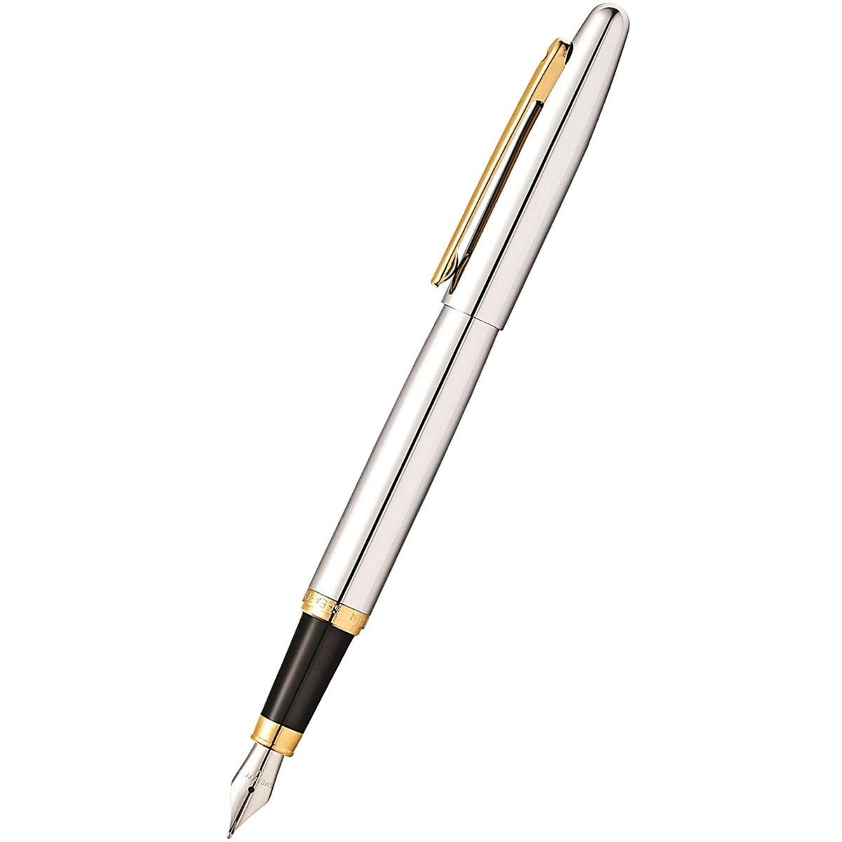 Sheaffer VFM Fountain Pen - Chrome - Gold Trim - Pen Boutique Ltd