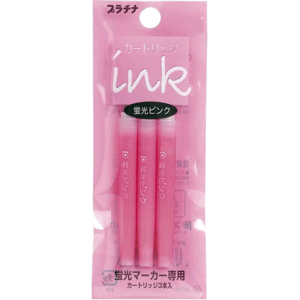 Platinum Preppy Highlighter Pink Ink Cartridge 3/pack - Pen Boutique Ltd