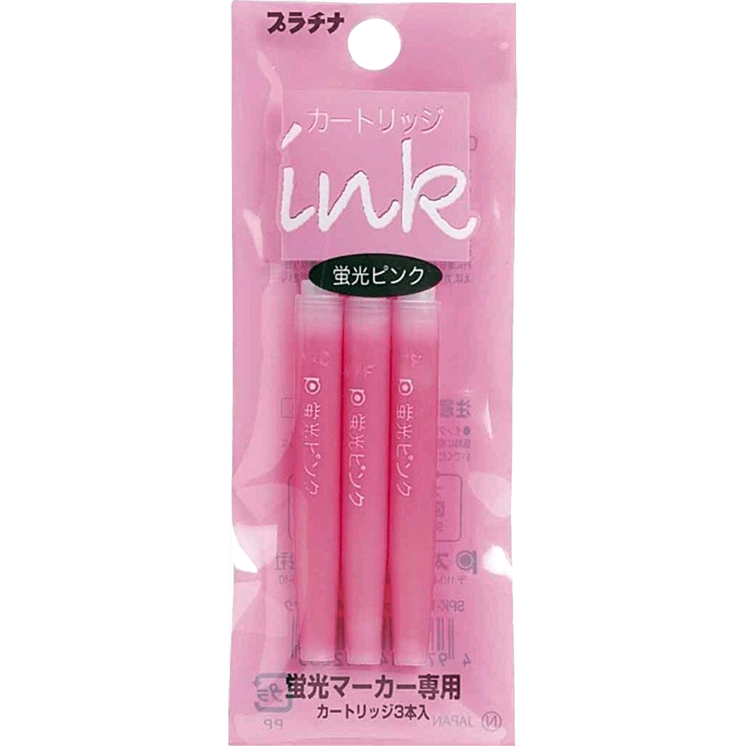 Platinum Preppy Highlighter Pink Ink Cartridge 3/pack - Pen Boutique Ltd