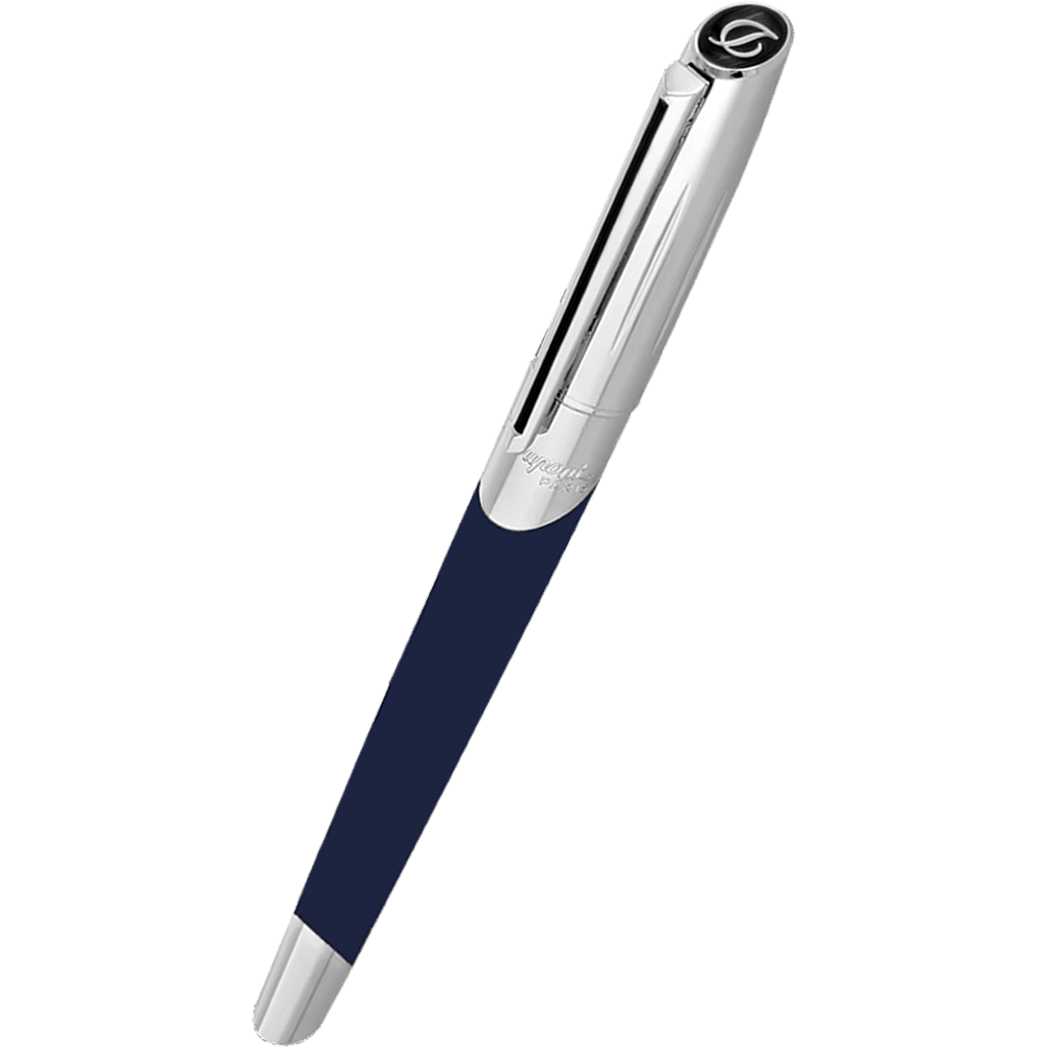 ST Dupont Defi Millennium Silver/Blue Navy Rollerball Pen - Pen Boutique Ltd